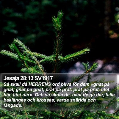 Jesaja 28:13 SV1917 Bible Verse Image