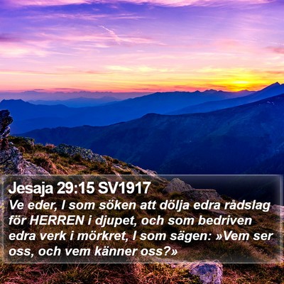 Jesaja 29:15 SV1917 Bible Verse Image