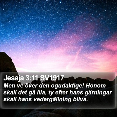 Jesaja 3:11 SV1917 Bible Verse Image