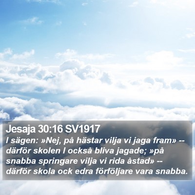 Jesaja 30:16 SV1917 Bible Verse Image