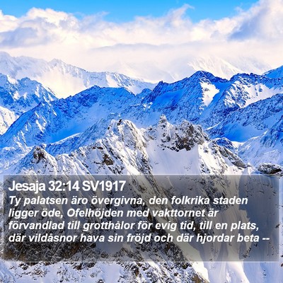 Jesaja 32:14 SV1917 Bible Verse Image