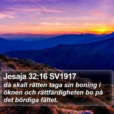 Jesaja 32:16 SV1917 Bible Verse Image