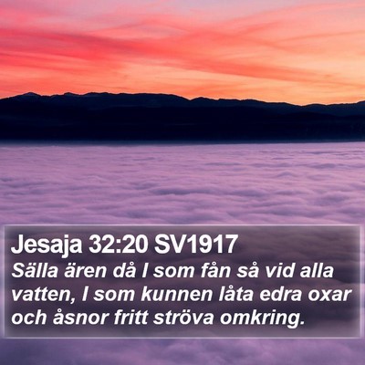 Jesaja 32:20 SV1917 Bible Verse Image