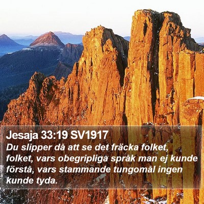Jesaja 33:19 SV1917 Bible Verse Image