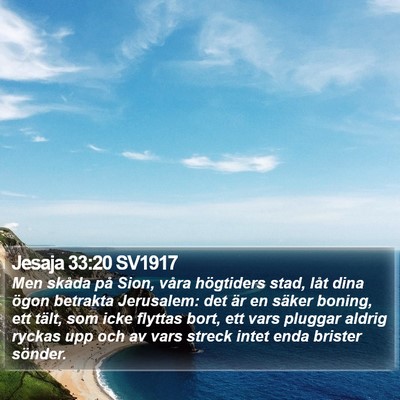 Jesaja 33:20 SV1917 Bible Verse Image