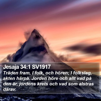 Jesaja 34:1 SV1917 Bible Verse Image