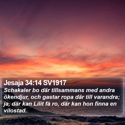 Jesaja 34:14 SV1917 Bible Verse Image
