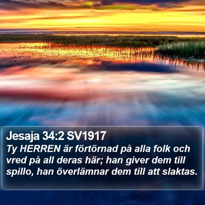 Jesaja 34:2 SV1917 Bible Verse Image
