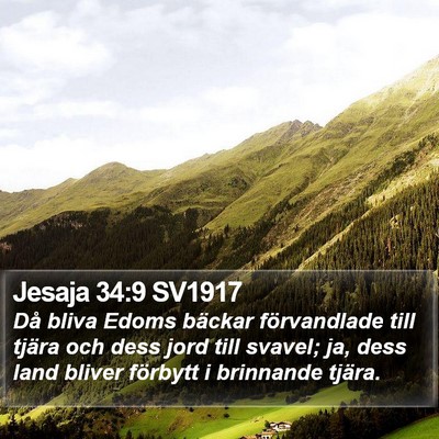 Jesaja 34:9 SV1917 Bible Verse Image