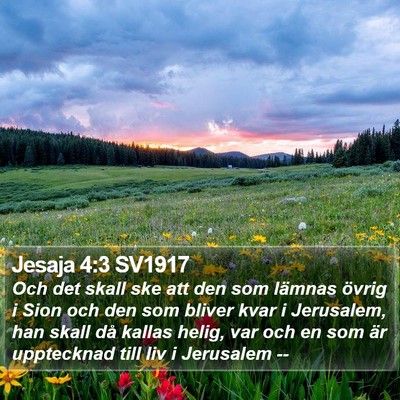Jesaja 4:3 SV1917 Bible Verse Image