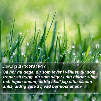 Jesaja 47:8 SV1917 Bible Verse Image