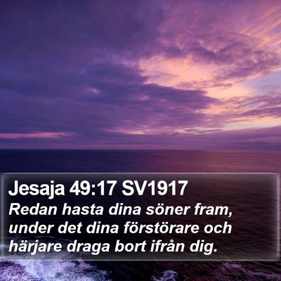 Jesaja 49:17 SV1917 Bible Verse Image