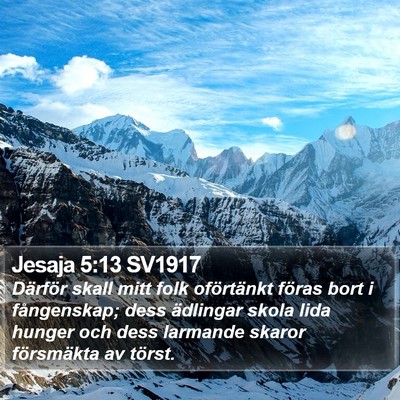 Jesaja 5:13 SV1917 Bible Verse Image