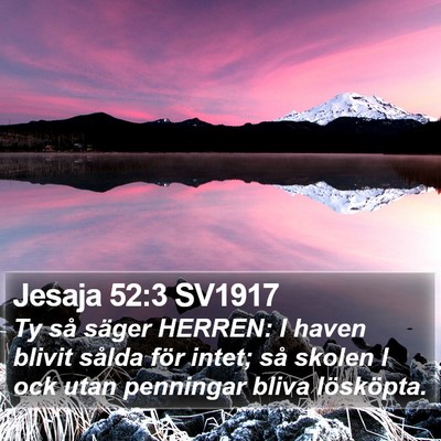 Jesaja 52:3 SV1917 Bible Verse Image