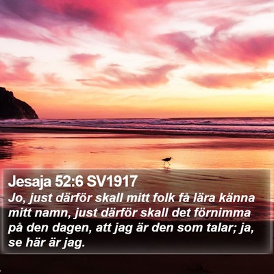 Jesaja 52:6 SV1917 Bible Verse Image