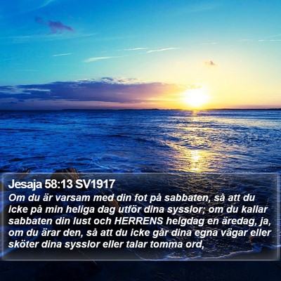 Jesaja 58:13 SV1917 Bible Verse Image
