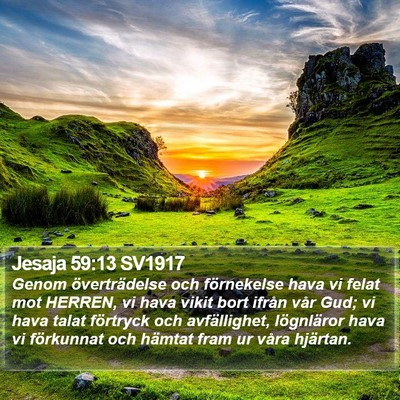 Jesaja 59:13 SV1917 Bible Verse Image