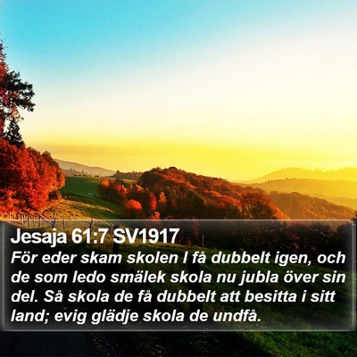 Jesaja 61:7 SV1917 Bible Verse Image