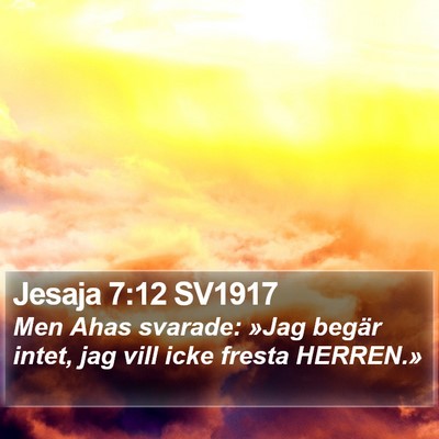 Jesaja 7:12 SV1917 Bible Verse Image
