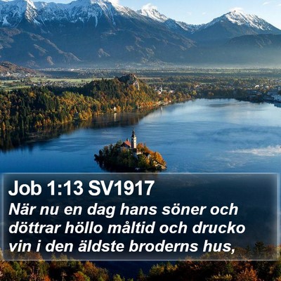 Job 1:13 SV1917 Bible Verse Image