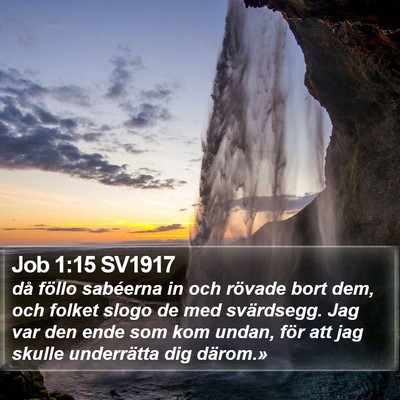 Job 1:15 SV1917 Bible Verse Image