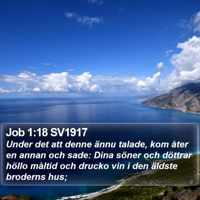 Job 1:18 SV1917 Bible Verse Image