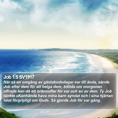 Job 1:5 SV1917 Bible Verse Image
