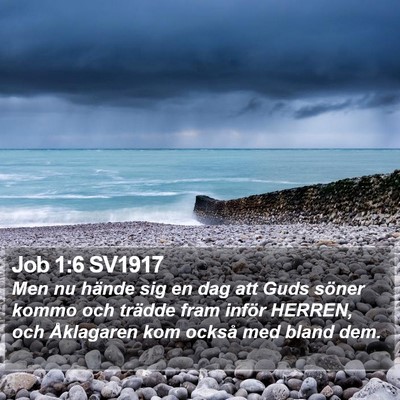 Job 1:6 SV1917 Bible Verse Image