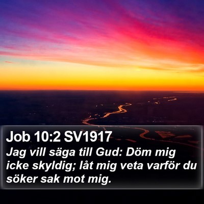 Job 10:2 SV1917 Bible Verse Image