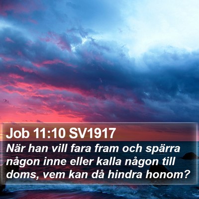 Job 11:10 SV1917 Bible Verse Image