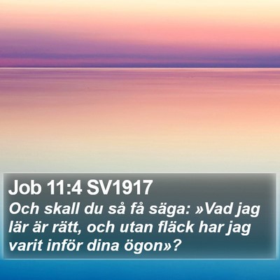 Job 11:4 SV1917 Bible Verse Image
