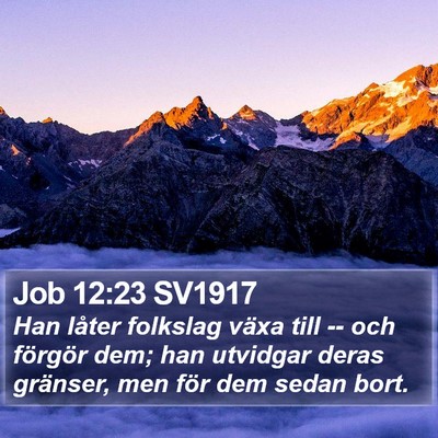 Job 12:23 SV1917 Bible Verse Image