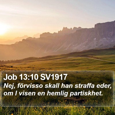 Job 13:10 SV1917 Bible Verse Image