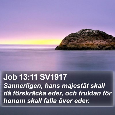 Job 13:11 SV1917 Bible Verse Image