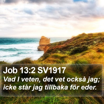 Job 13:2 SV1917 Bible Verse Image