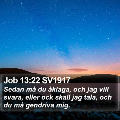 Job 13:22 SV1917 Bible Verse Image