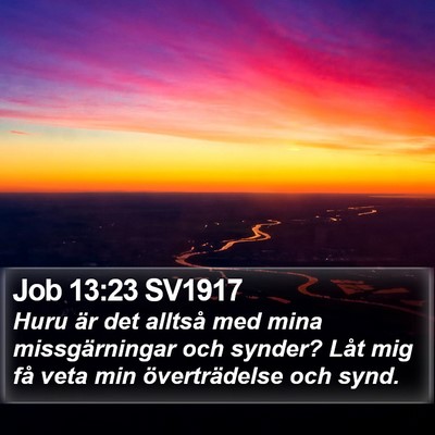 Job 13:23 SV1917 Bible Verse Image