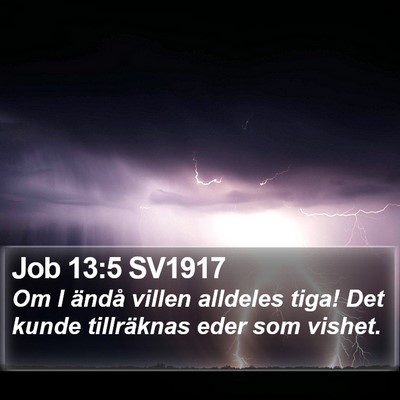 Job 13:5 SV1917 Bible Verse Image