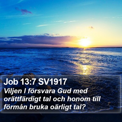 Job 13:7 SV1917 Bible Verse Image