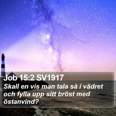 Job 15:2 SV1917 Bible Verse Image