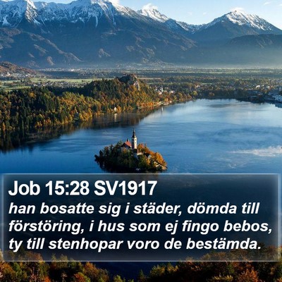 Job 15:28 SV1917 Bible Verse Image