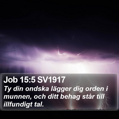 Job 15:5 SV1917 Bible Verse Image