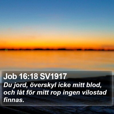 Job 16:18 SV1917 Bible Verse Image