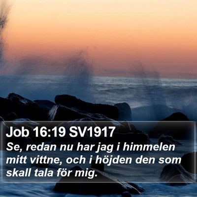 Job 16:19 SV1917 Bible Verse Image