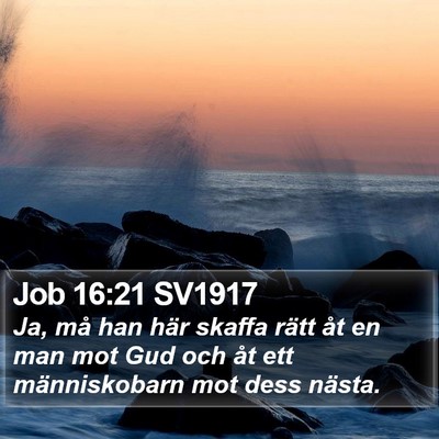 Job 16:21 SV1917 Bible Verse Image