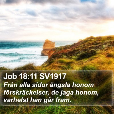 Job 18:11 SV1917 Bible Verse Image