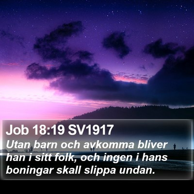 Job 18:19 SV1917 Bible Verse Image