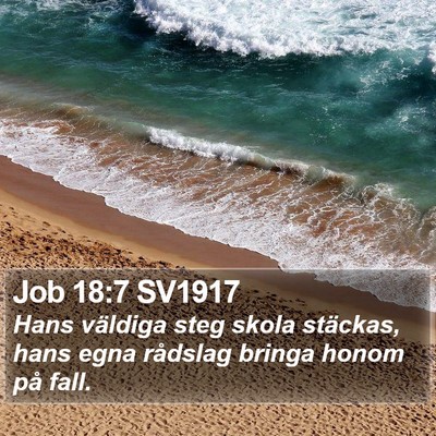 Job 18:7 SV1917 Bible Verse Image