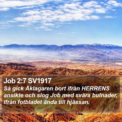 Job 2:7 SV1917 Bible Verse Image