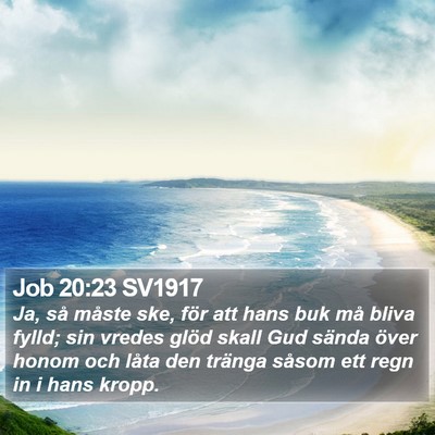 Job 20:23 SV1917 Bible Verse Image